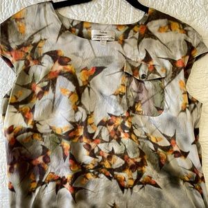 Erdem Silk Watercolor Bird Top